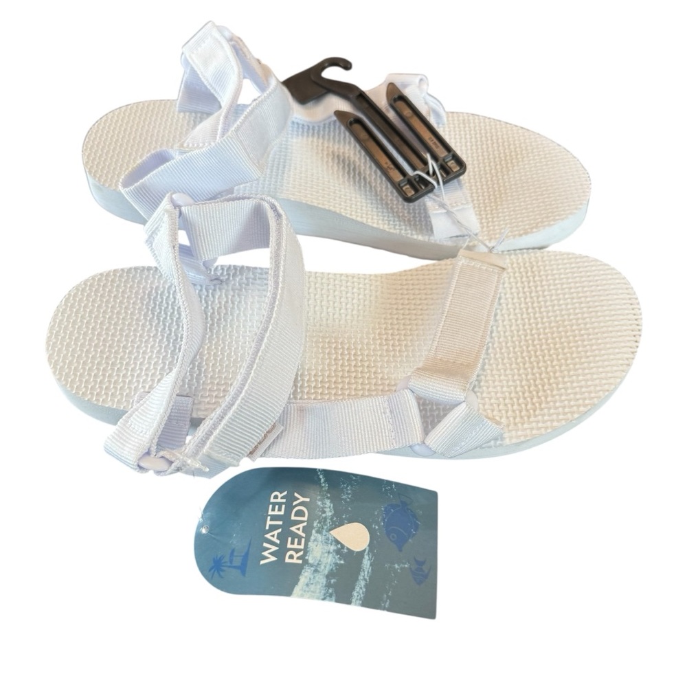 Jambu JBU Womens Aruba Textured Flatform Sandals White Size 9 - Picture 3 of 6